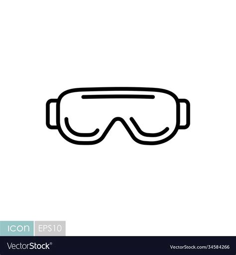 Biology goggles eye protection icon Royalty Free Vector