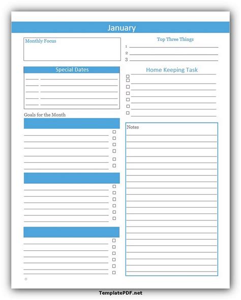 5 Best Monthly Task List Template - Template PDF