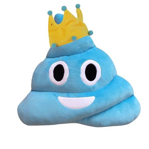 13.8" Blue Crown Poo Emoji Plush Pillow | Cute plush, Soft pillows, Emoji