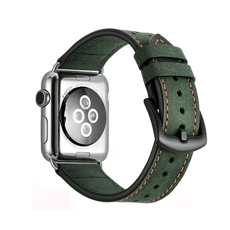 Dark Green Leather Apple Watch Band - theLISL London