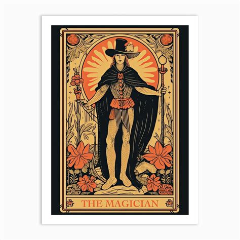 The Magician Tarot Card, Vintage 2 Art Print by Arcane Artistry - Fy