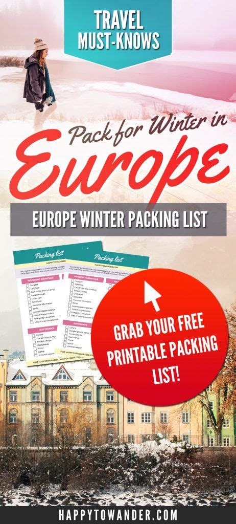 Here's the ONLY Packing List You Need for Winter in Europe | Europe winter packing, Winter ...