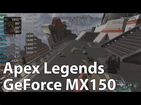 GeForce MX150 Review - Apex Legends - Gameplay Benchmark Test (i5-8250U) - YouTube