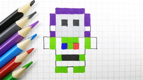 How To Draw Buzz Lightyear Pixel Art - YouTube