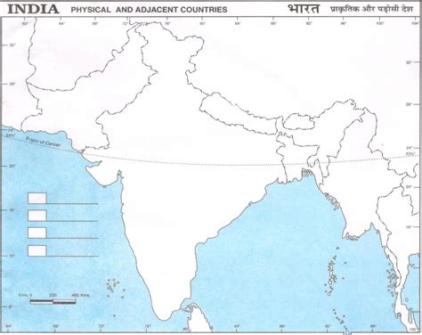 a map of india showing the location of physical and adjacent countries ...