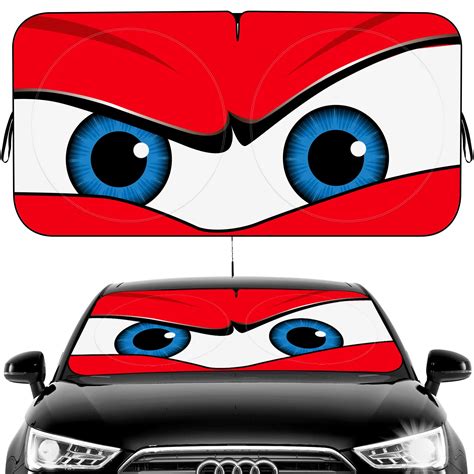 Car Windshield Sun Shade,Car Sun Shade Funny Car Eyes Sun Visor for Car Windshield, Wear ...