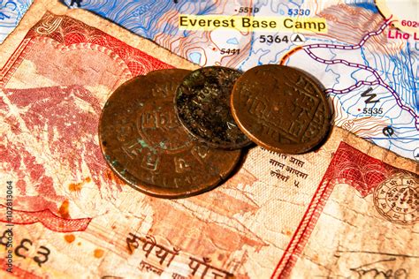 Nepali coins and banknotes. Stock Photo | Adobe Stock