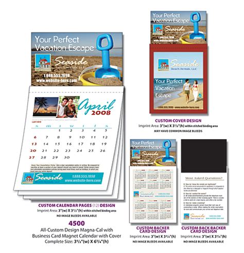 Travel Agent Business Card Calendar Magnet