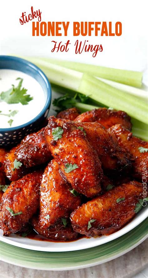 Baked Sticky Buffalo Honey Hot Wings