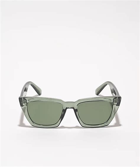 Crystal Green Cat Eye Sunglasses