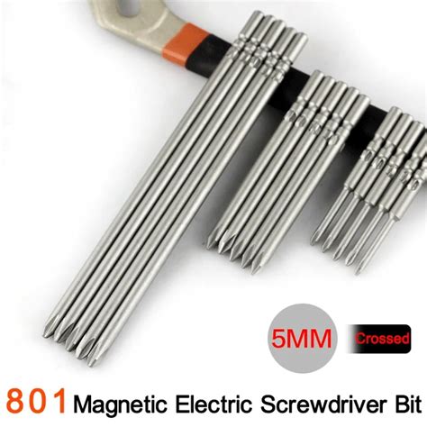 2pcs/lot 5mm Shank Diameter Magnetic Screwdriver Bits for 801 Electronic Screwdriver S2 Material ...