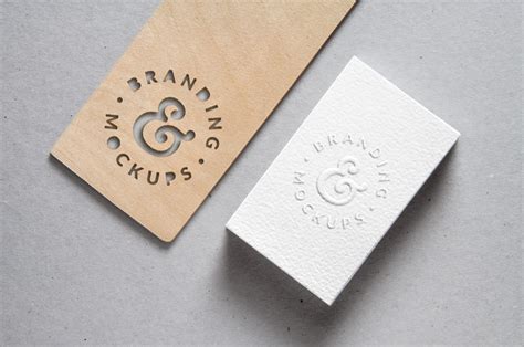 Cutout Wood Plus Embossed Card Mockup Freebie - DesignHooks