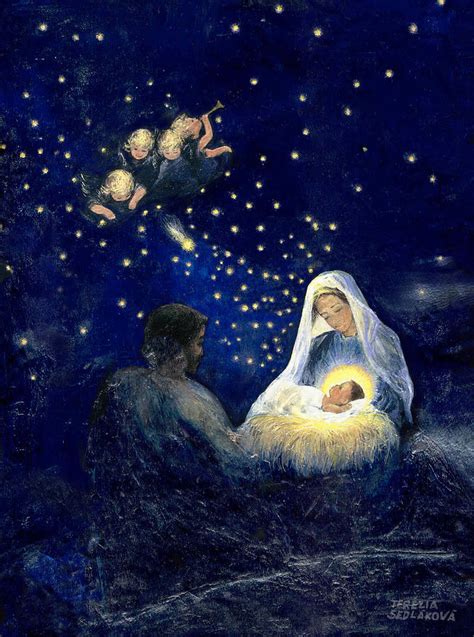 Holy Family - Christmas Painting by Terezia Sedlakova - Pixels