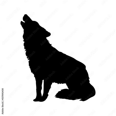 The silhouette of a wolf howling at the moon Stock Vector | Adobe Stock