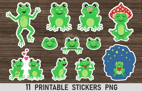 Cute Frog Stickers Png Printable Sticker Graphic by Julia's digital designs · Creative Fabrica