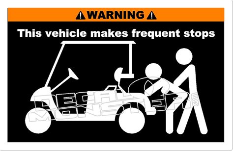 Warning Golf Cart Stops - Funny Decal - DecalMonster.com