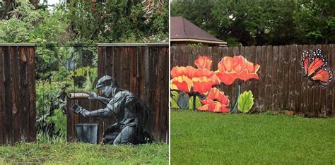 15 Stunning Fence Painting Designs to Inspire Your Own Backyard | Home Design, Garden ...