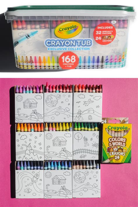 168 Crayola Crayon Tub Featuring Colors of the World Exclusive Collection | Jenny's Crayon ...