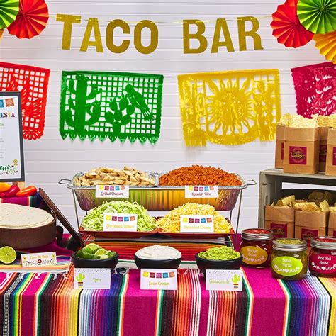 Taco Bar Decoration Kit, Mexican Fiesta Party Decorations Taco Bar Banner Sign Tent Garland For ...