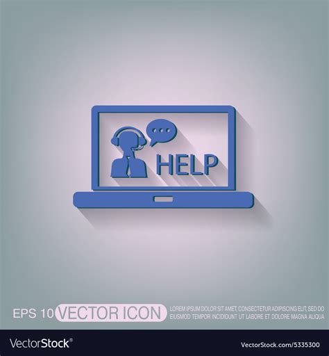 Laptop with customer support Royalty Free Vector Image