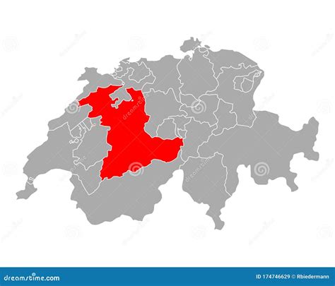 Map of Bern in Switzerland stock vector. Illustration of locator - 174746629