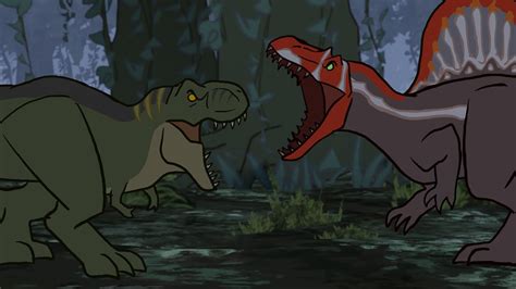 Jurassic Park 3 Spinosaurus Vs T Rex