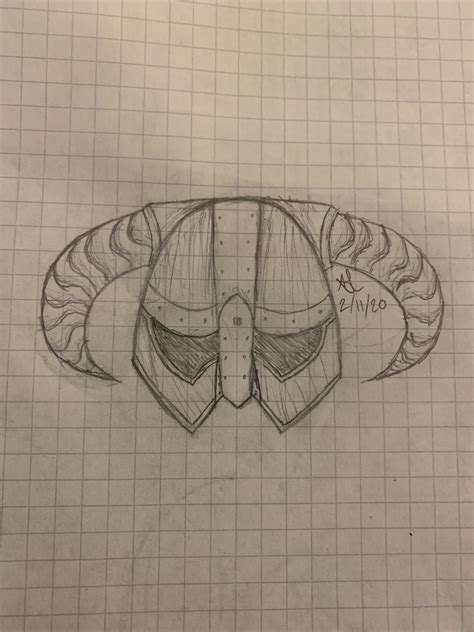 I drew an iron helmet! : skyrim