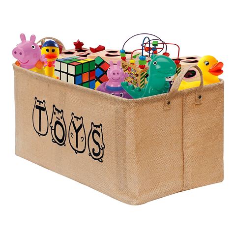 20" Large Toy Chest Basket, Gimars Well-Standing Toy Box Storage Organizer Collapsible Toy bin ...