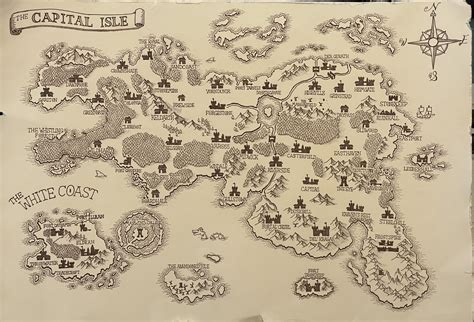 First time drawing a fantasy map. World is my friend’s DnD main continent that I drew in a ...