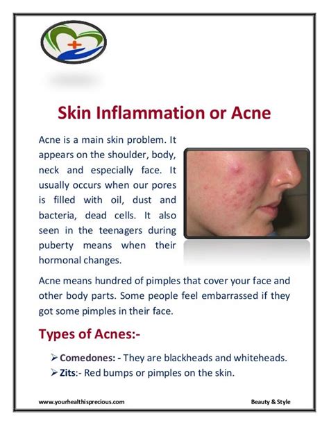 Skin inflammation or acne