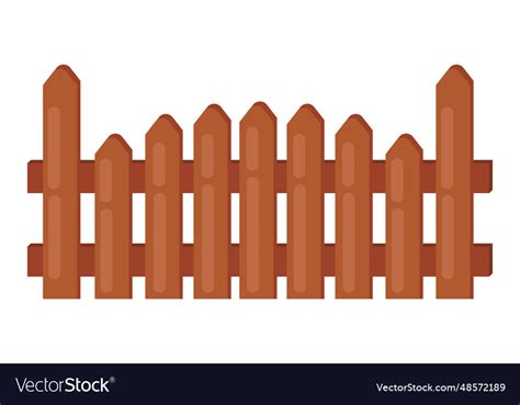 Garden wooden fence outdoor Royalty Free Vector Image