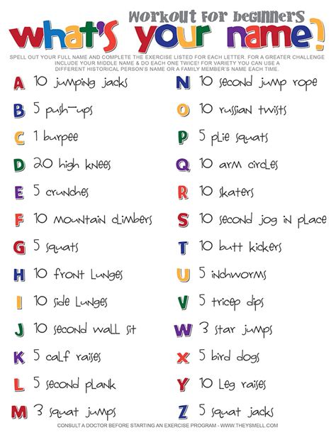 What's Your Name? Fitness Activity Printable for Kids