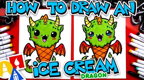 How To Draw An Ice Cream Dragon For Halloween