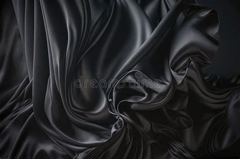 Black Silk Fabric Texture Background. Generative AI Stock Illustration - Illustration of classy ...