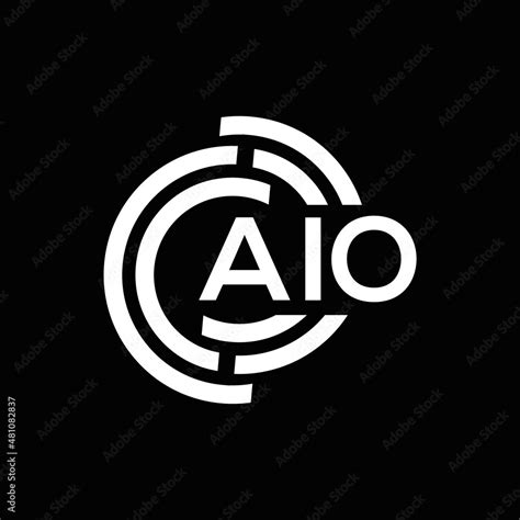 AIO letter logo design on black background. AIO creative initials letter logo concept. AIO ...