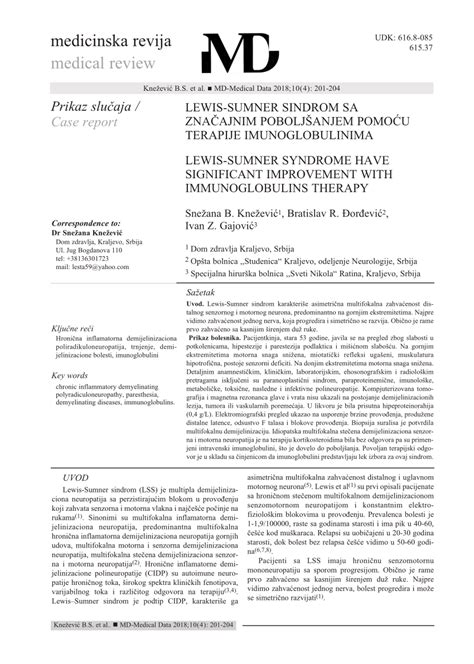 (PDF) LEWIS-SUMNER SYNDROME HAVE SIGNIFICANT IMPROVEMENT WITH IMMUNOGLOBULINS THERAPY