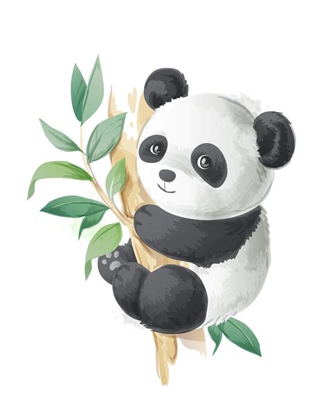 cute cartoon panda on a tree illustration 678832 Vector Art at Vecteezy