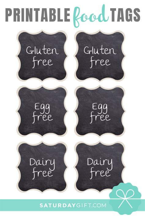 Chalkboard Buffet Food Labels (Printable) - Dairy free, vegan, gluten ...