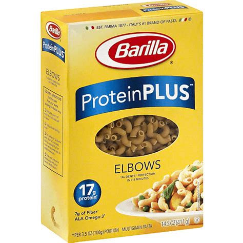 Barilla Pasta Protein Plus Elbows Multigrain 14.5 oz. Box | Tubes & Shells | Donelan's Supermarkets