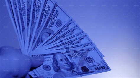 Money With Blue Lighting - Stock Photos | Motion Array