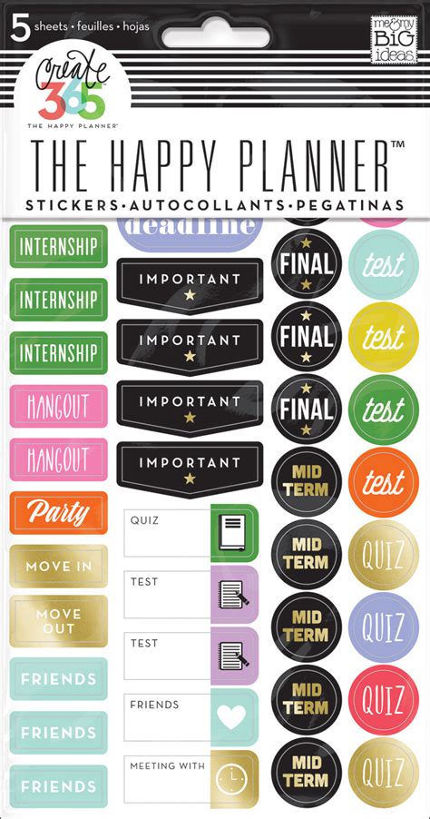 School/College Planner Stickers – Happy Planner