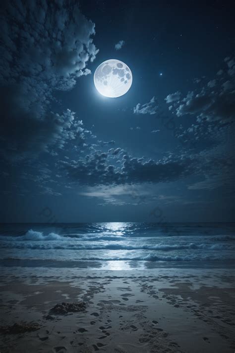 Moonlight Magic By The Beach Photo | JPG Free Download - Pikbest