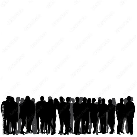 vector, isolated, set of people crowd silhouette Stock Vector | Adobe Stock