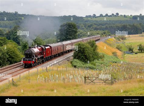 Steam locomotive LMS Jubilee Class 45699 Galatea on the Settle to Stock Photo, Royalty Free ...