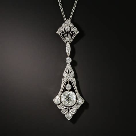 Edwardian Platinum Diamond Pendant - Antique & Vintage Necklaces ...