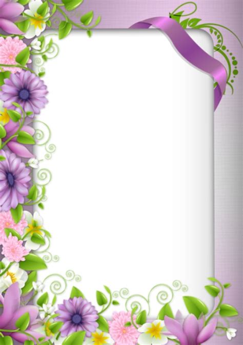 purple flower border Template | PosterMyWall