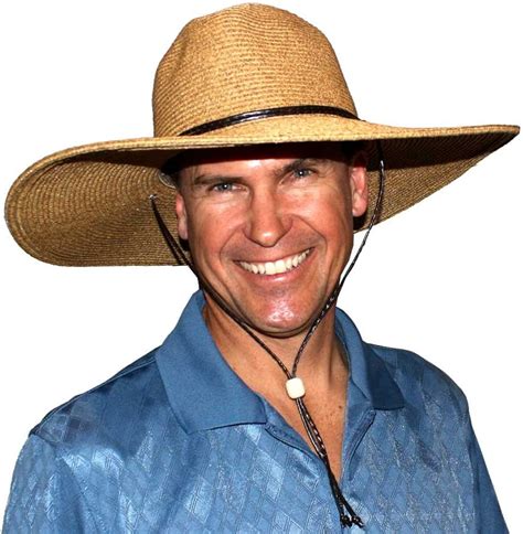 El Ranchero Extra Large Brim Straw Sun Hat for Men with Chin Strap Perfect for Gardening and ...