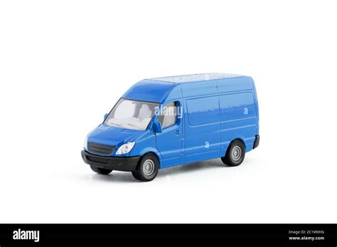 Transport blue van car on white background Stock Photo - Alamy