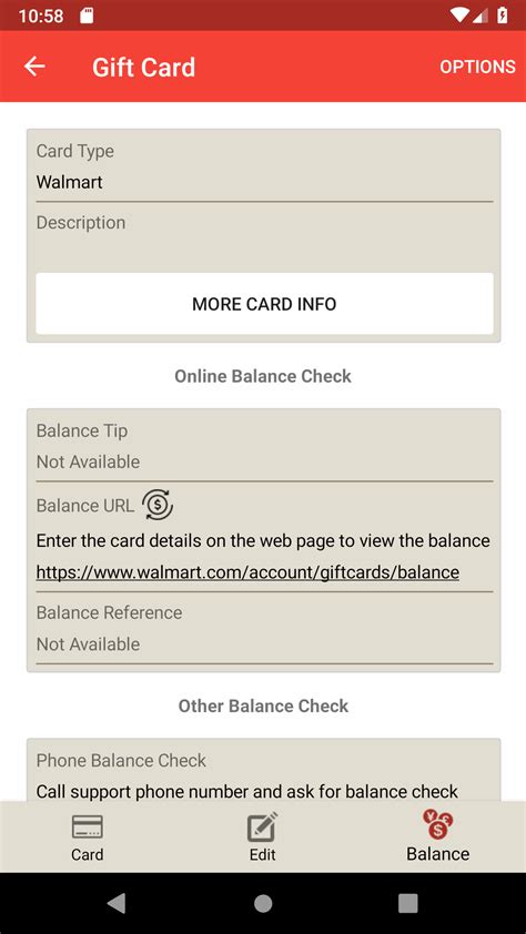 Gift Card Balance (balance check of gift cards) : Amazon.ca: Apps for Android