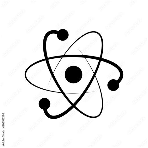 scientific atom symbol, logo, simple icon Stock Vector | Adobe Stock